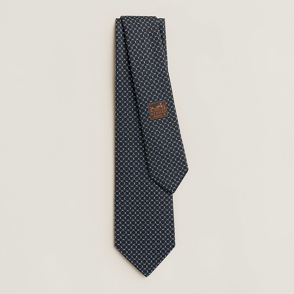 極美品✨エルメス ネクタイ ダークブラウン 小紋柄 シルク100% 箱付き シルクタイ 《モザイク》 - グレー | Hermès - エルメス-公式サイト
